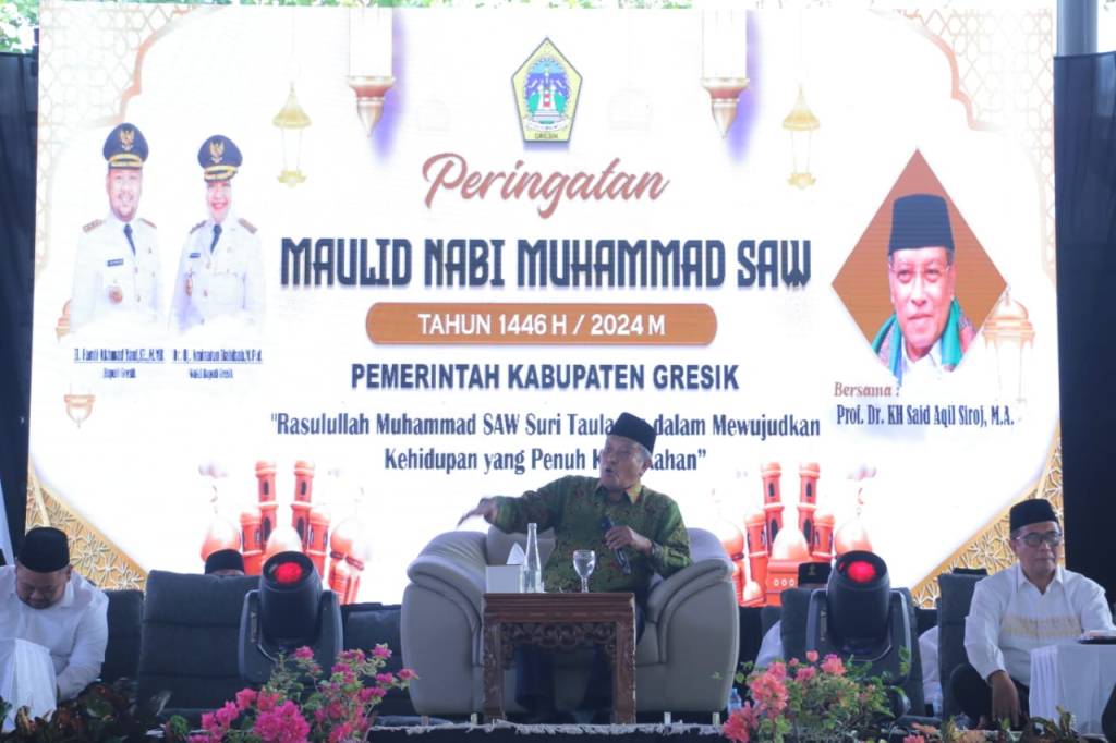 Peringatan Maulid Nabi Muhammad SAW di Lingkungan Pemkab Gresik, KH. Said Aqil Siroj Ajak Teladani Akhlak Mulia&nbsp;Rasulullah